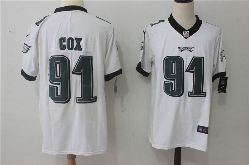 Men Philadelphia Eagles #91 Cox White Nike Vapor Untouchable Limited NFL Jerseys->->NFL Jersey